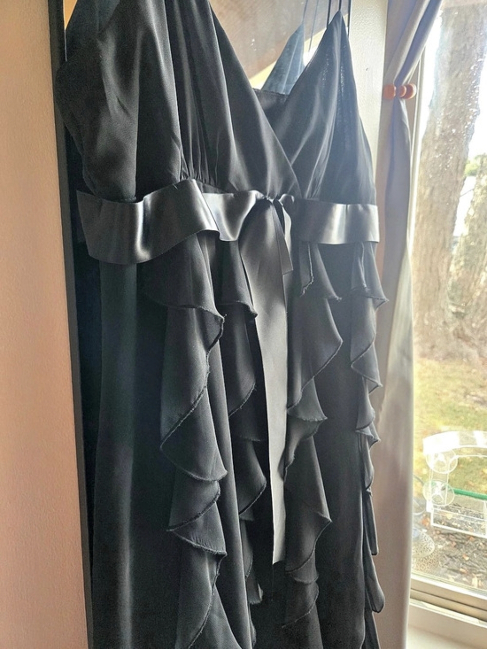 Scarlett Black Ruffle Midi Dress Size 12 Like New - Picture 5 of 7